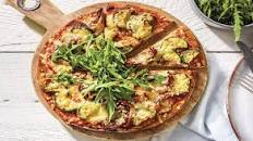 Roasted Pesto Veggie Pizza with Cheddar & Rocket