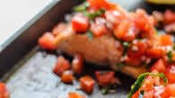 Roasted Salmon with Tomato Basil Relish