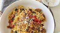 Rustic Sausage and Spinach Spaghetti
