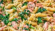 Salmon Pasta with Spinach