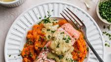 Salmon With Sweet Potato Mash & Miso Coconut Sauce