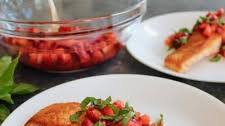 Salmon with Strawberries, Balsamic and Basil