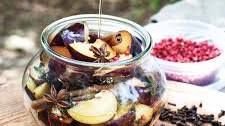 Salty-Sweet Spiced Pickled Plums