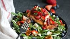 Seared Salmon Salad with Strawberry-Basil Relish
