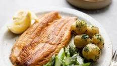 Seared Sea Trout with Maple-Mustard Mayonnaise