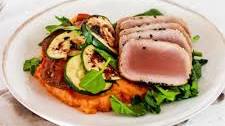 Seared Tuna Steak with Spicy Sweet Potato Mash (Gluten, Grain & Dairy Free)