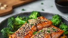 Sesame Crusted Salmon with Broccoli and Sweet Potato Mash Recipe