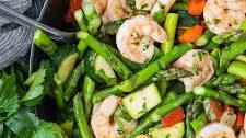 Shrimp and Vegetable Stir Fry with Lemon and Garlic