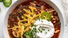Slow Cooker Fire Roasted Brisket Chili
