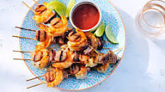 Spicy Shrimp and Kielbasa Skewers