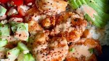 Spicy Sriracha Glazed Shrimp Bowls
