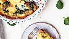 Spinach & Goat Cheese Quiche with Sweet Potato Crust