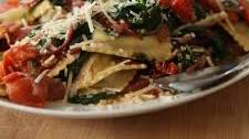 Spinach Ravioli with Sautéed Veggies