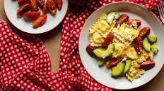 Spinach & Ricotta Ravioli with Avocado, Roasted Tomatoes and Feta Cheese