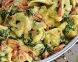 Spinach Tortellini in Light Homemade Alfredo Sauce