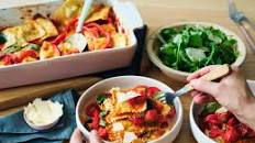 Spinach and Feta Ravioli with Blistered Tomato and Basil Sauce