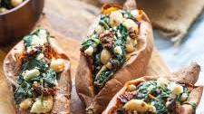 Spinach and Feta Stuffed Sweet Potatoes