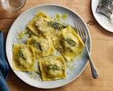 Spinach and ricotta ravioli with sage butter