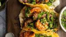 Steak and Shrimp Tacos with Chimichurri