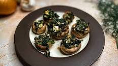 Stuffed Mushrooms with Spinach, Walnuts, and Feta
