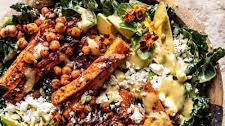 Sweet Potato Kale Salad with Creamy Honey Mustard Dressing