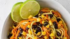 Sweet Potato Noodles with Black Beans and Creamy Avocado Sauce