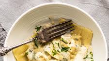 Sweet Potato and Kale Ravioli with a Lemon and Thyme Cream Sauce