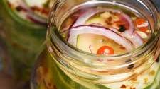 Sweet & Spicy Pickled Cucumbers