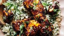 Sweet and Spicy Grilled Tofu with Pineapple and Herbed Cauliflower Rice