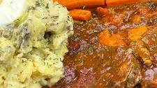 Swiss Steak with Mashed Potatoes & Carrots