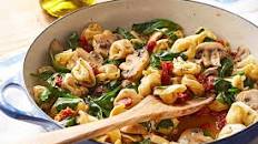 Tortellini, Spinach and Mushrooms in Wine-Butter Sauce