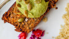 Vegan Black Bean Meatloaf with Cilantro Lime Crema