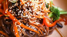 Vegan Japchae Style Noodles (stir-fried sweet potato noodles)