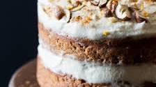 Vegan carrot cake with cashew frosting