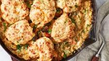 Vegetarian Chick’n Pot Pie with Cheddar Biscuit Topping