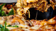 Vegetarian lasagna with basil pesto and ricotta