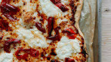 White Pizza with Hot Pickled Peppers and Honey
