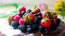 Yogurt Cream Chocolate Ganache Cake with Field Berries
