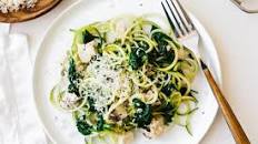 Zucchini Noodles with Chicken, Spinach and Parmesan