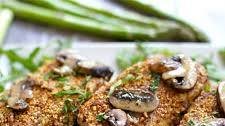 Almond Crusted Pork Chops with Mushroom Garlic Sauce