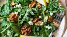 Arugula Pear Salad with Candied Nuts