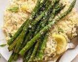 Asiago Lemon Risotto with Grilled Garlic Asparagus