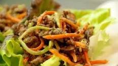 Asian Ground Beef, Mushroom, and Broccoli Slaw Lettuce Cups