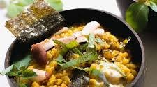 Ayurvedic kitchari with coconut and grass fed bone broth