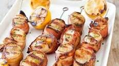Bacon Wrapped Scallop Skewers