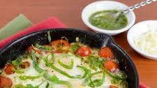 Baked Caprese Eggs with Pesto