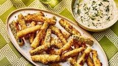 Baked Zucchini Fries With Herby Feta Dip