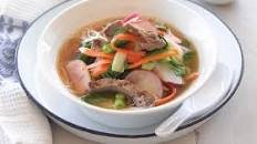 Beef in miso soup