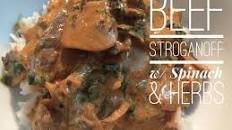 Beef Stroganoff w/ Spinach & Herbs