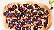 Beetroot and goat's cheese focaccia